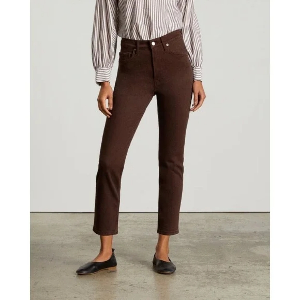 EVERLANE The Original Cheeky Crop Jean in Brown, Size 30